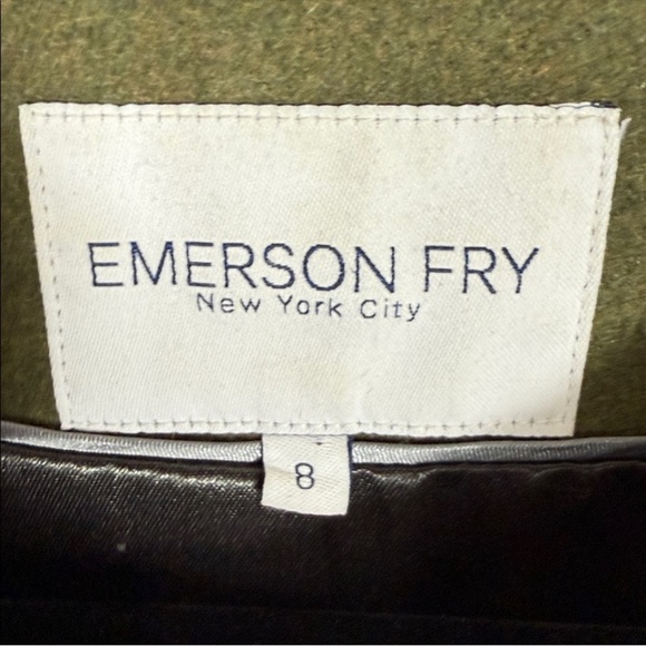 Emerson Fry Army Coat Olive Green Wool Blend Jacket - Picture 8 of 11